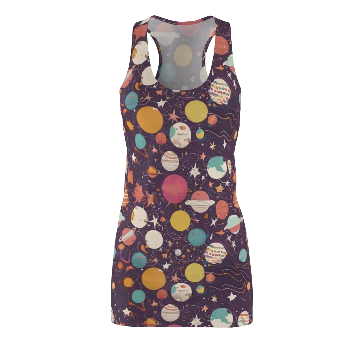 Saturn After Dark on Racerback Dress — Front