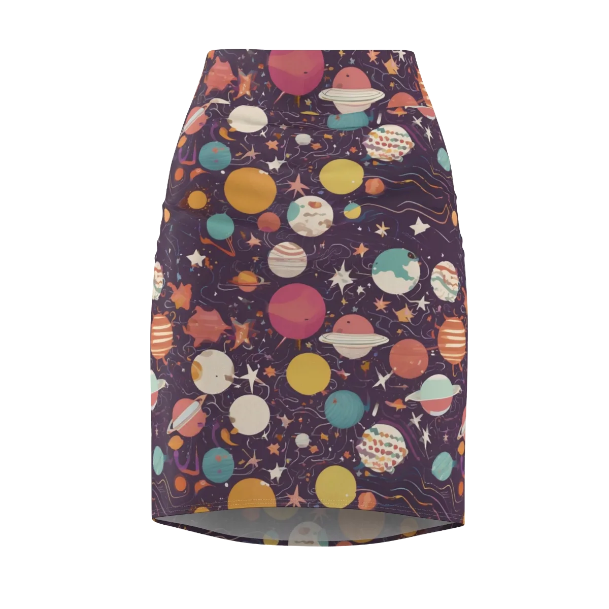 Saturn After Dark on Pencil Skirt — Front