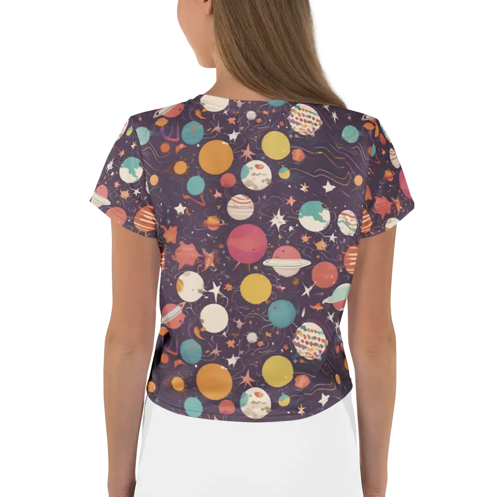 Saturn After Dark on Crop Tee — Back