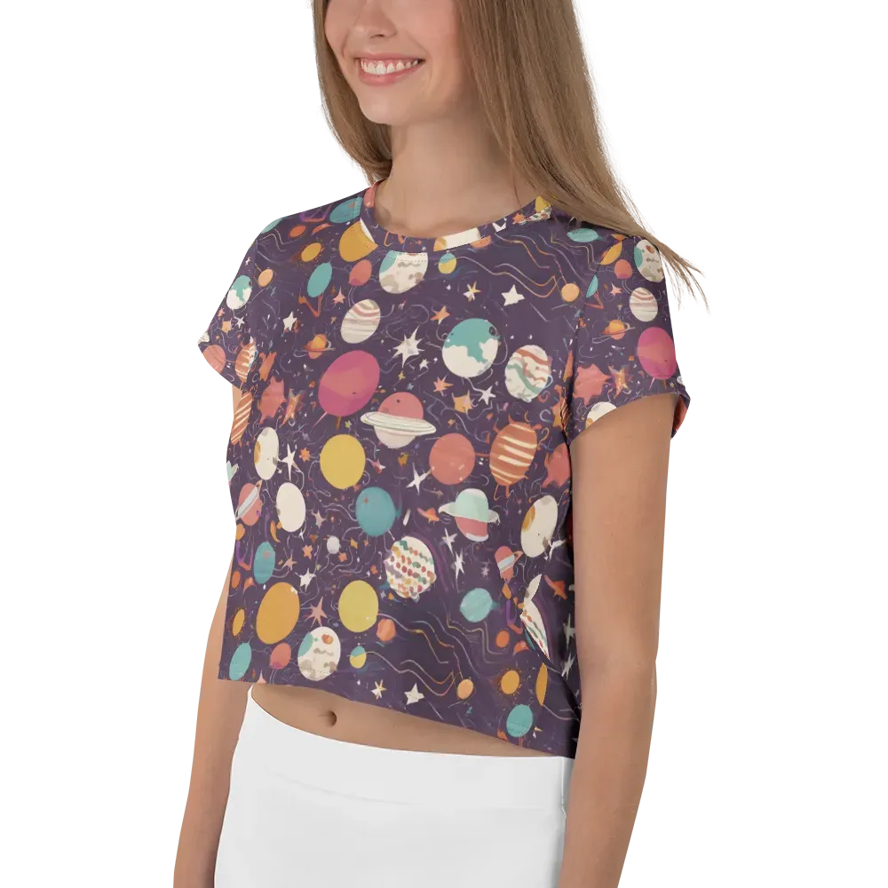 Saturn After Dark on Crop Tee — Left