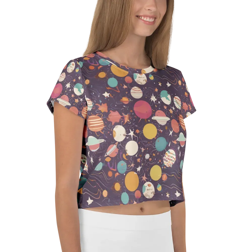 Saturn After Dark on Crop Tee — Right