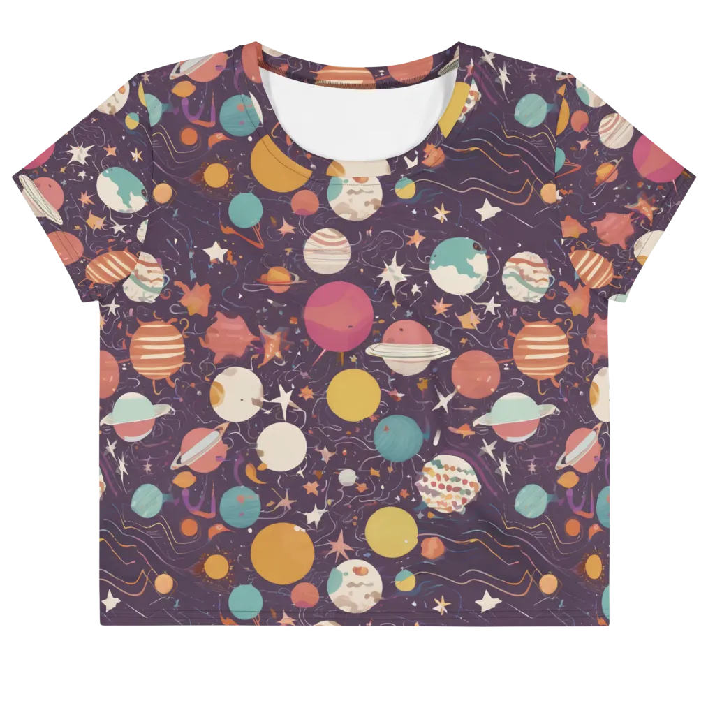 Saturn After Dark on Crop Tee — Front