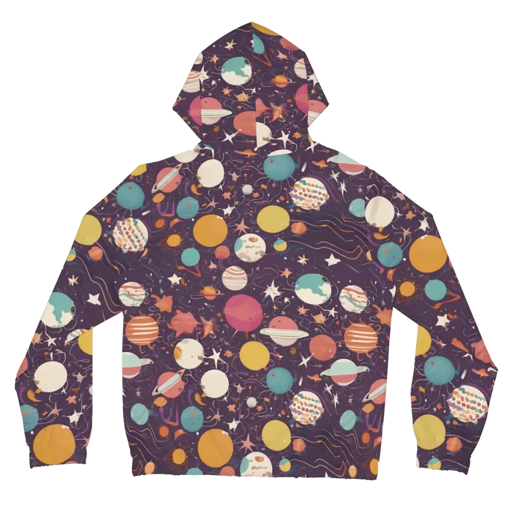 Saturn After Dark on Women's Full-Zip Hoodie — Back