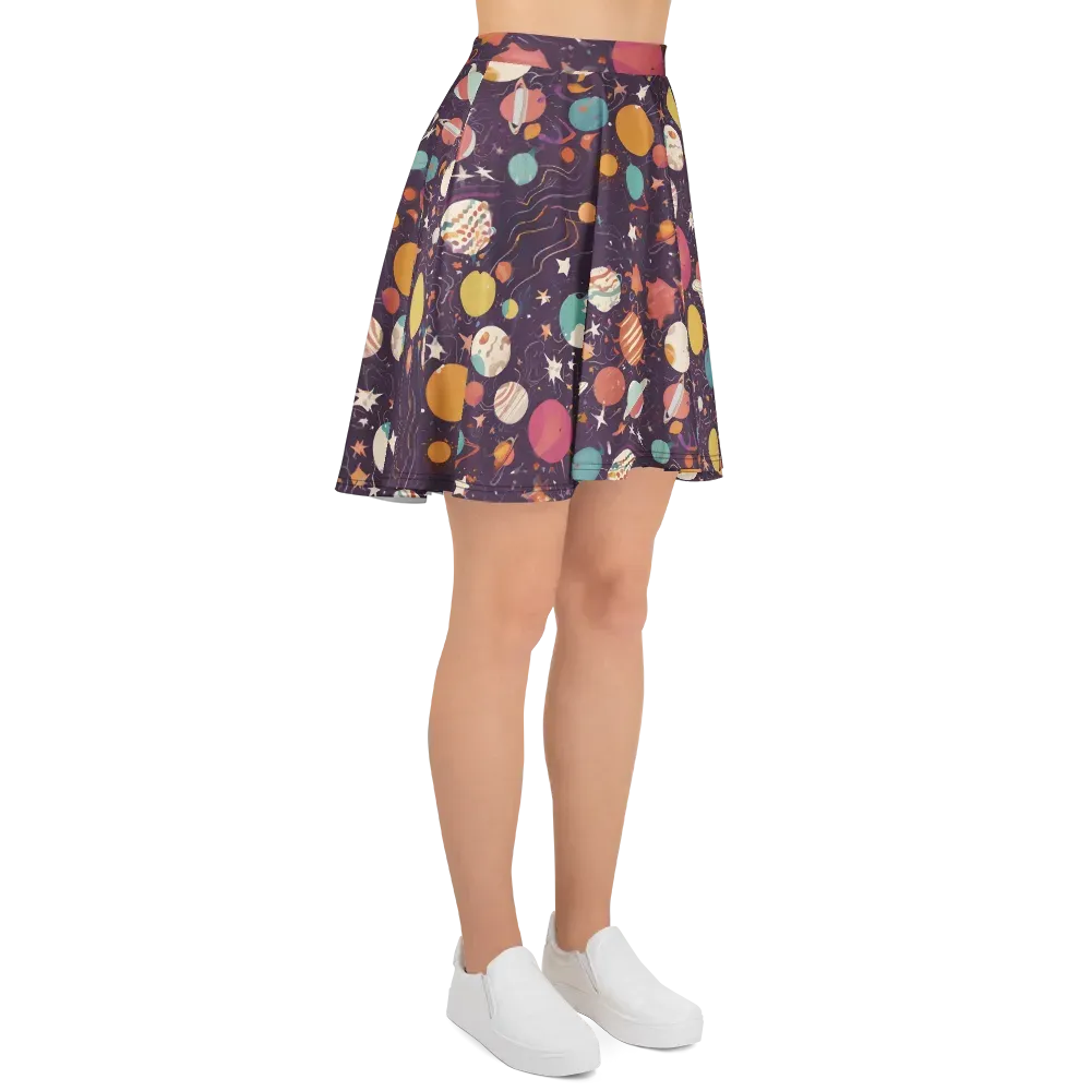Saturn After Dark on Skater Skirt — Right