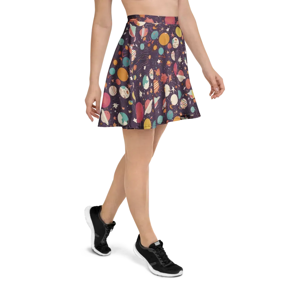 Saturn After Dark on Skater Skirt — Right
