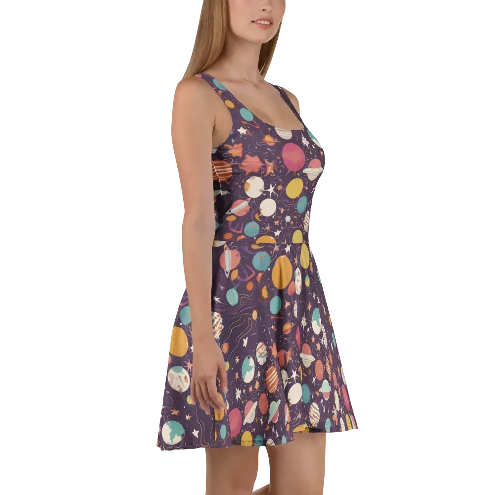 Saturn After Dark on Skater Dress — Right