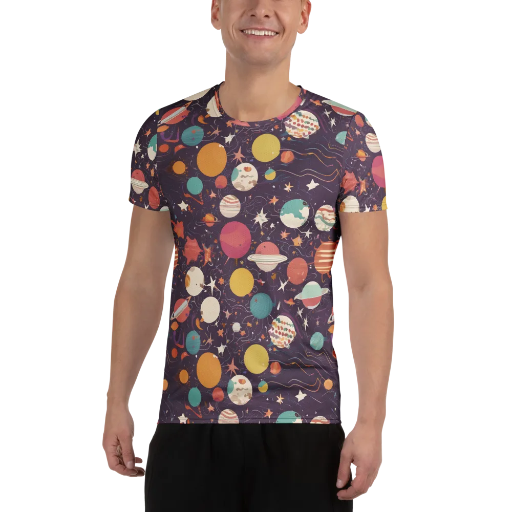 Saturn After Dark on Men's Athletic T-Shirt — Front