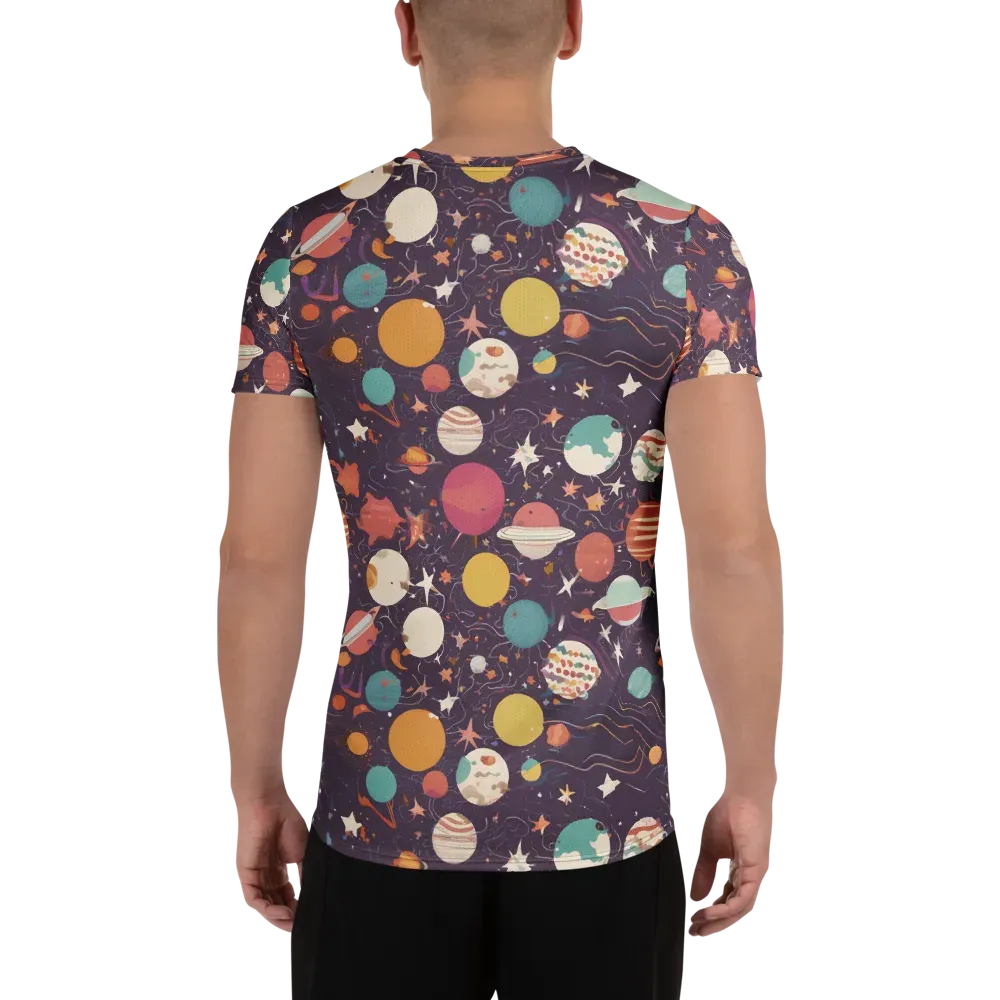 Saturn After Dark on Men's Athletic T-Shirt — Back