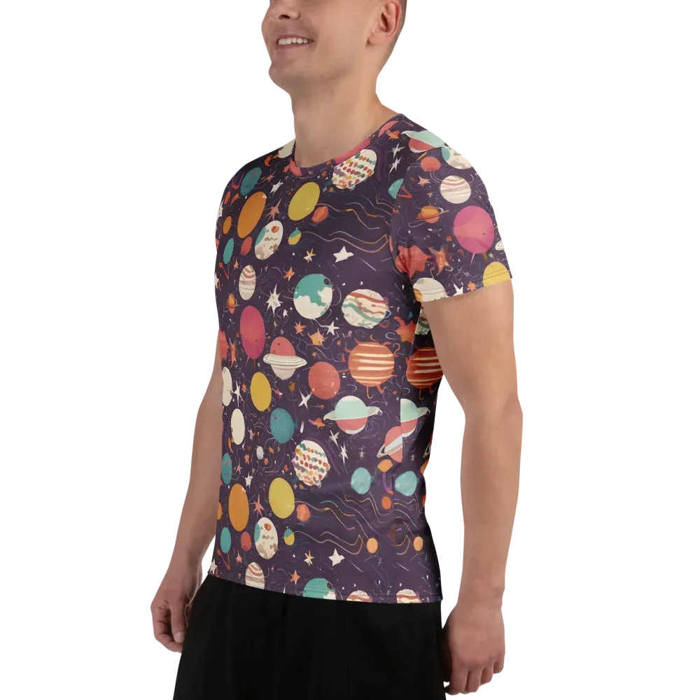 Saturn After Dark on Men's Athletic T-Shirt — Left