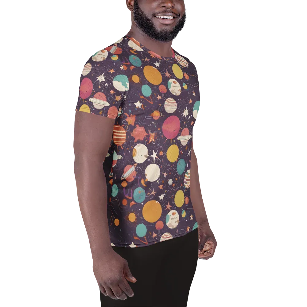 Saturn After Dark on Men's Athletic T-Shirt — Right