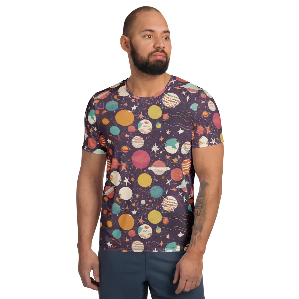 Saturn After Dark on Men's Athletic T-Shirt — Front