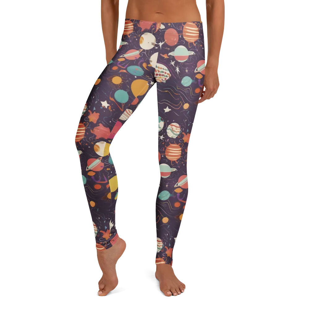 Saturn After Dark on Leggings — Front