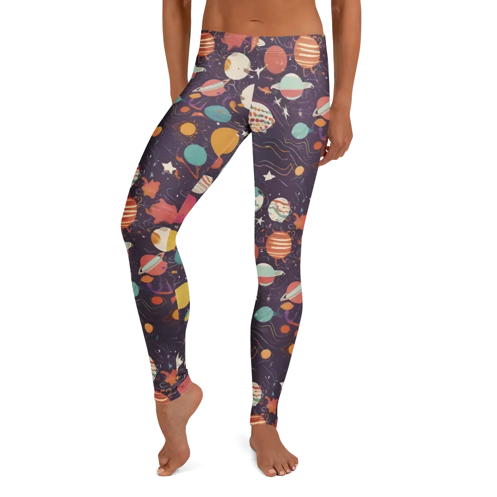 Saturn After Dark on Leggings — Front