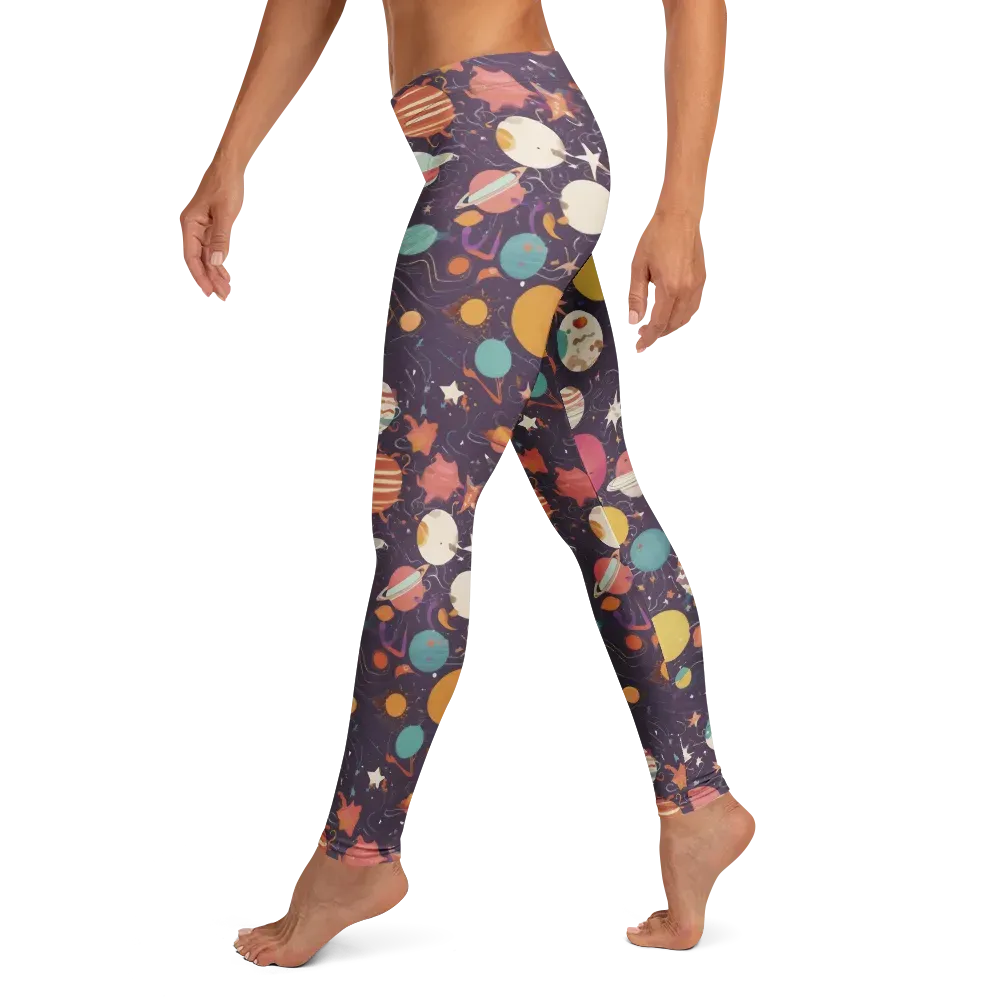 Saturn After Dark on Leggings — Left