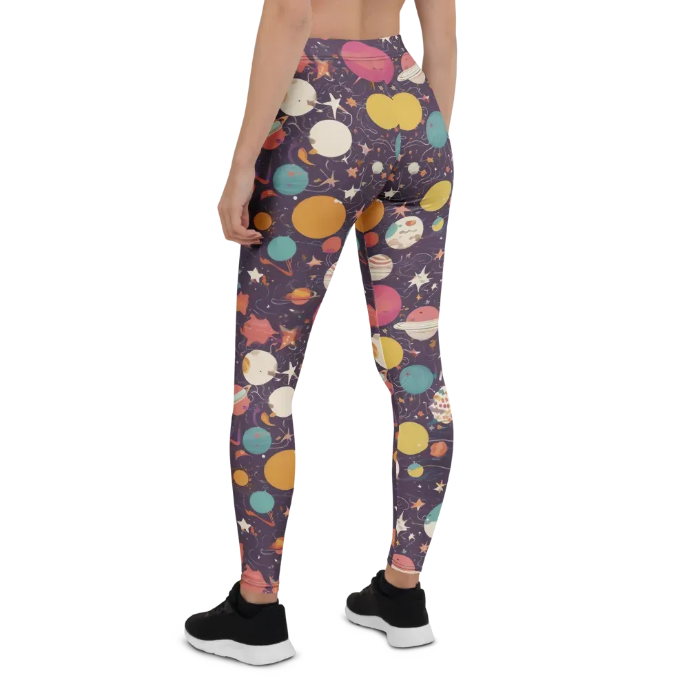 Saturn After Dark on Leggings — Back