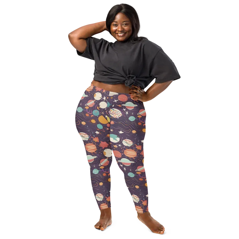 Saturn After Dark on Leggings — Front