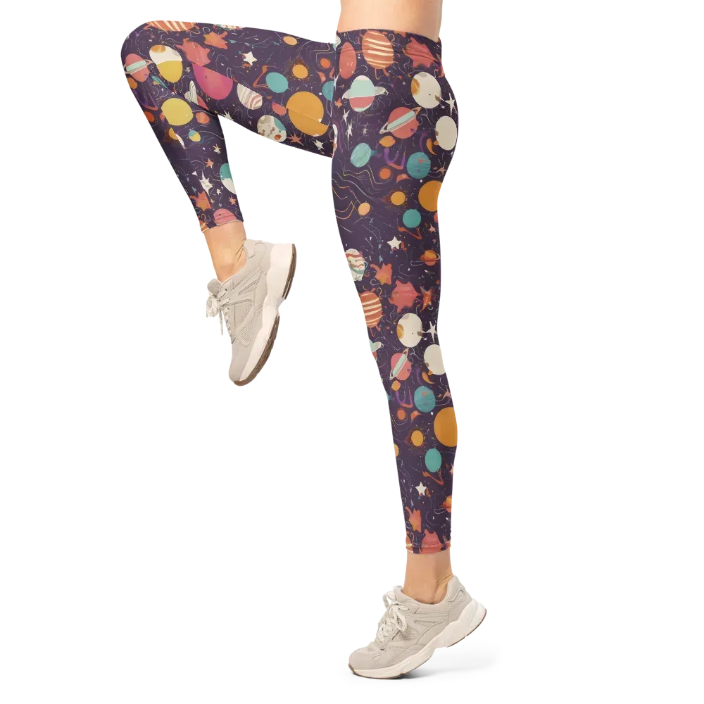 Saturn After Dark on Leggings — Left