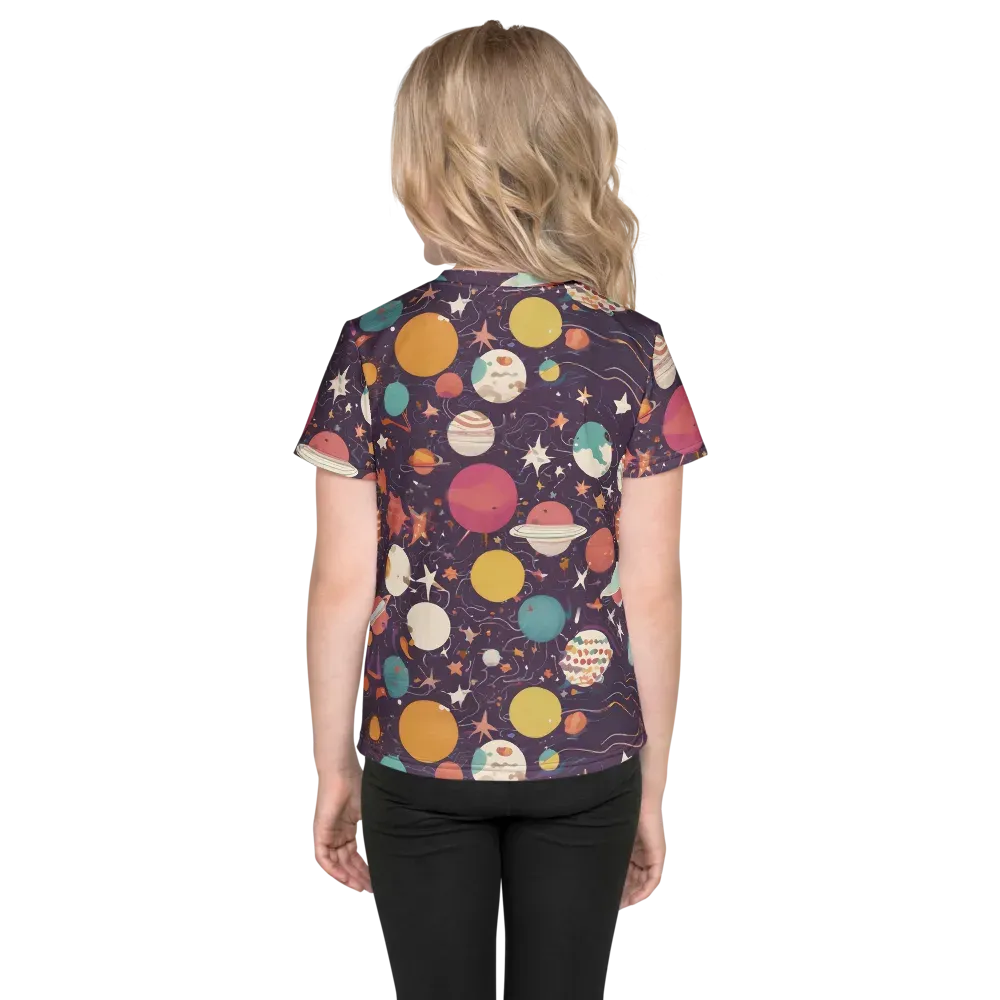 Saturn After Dark on Kids Crew Neck T-Shirt — Back