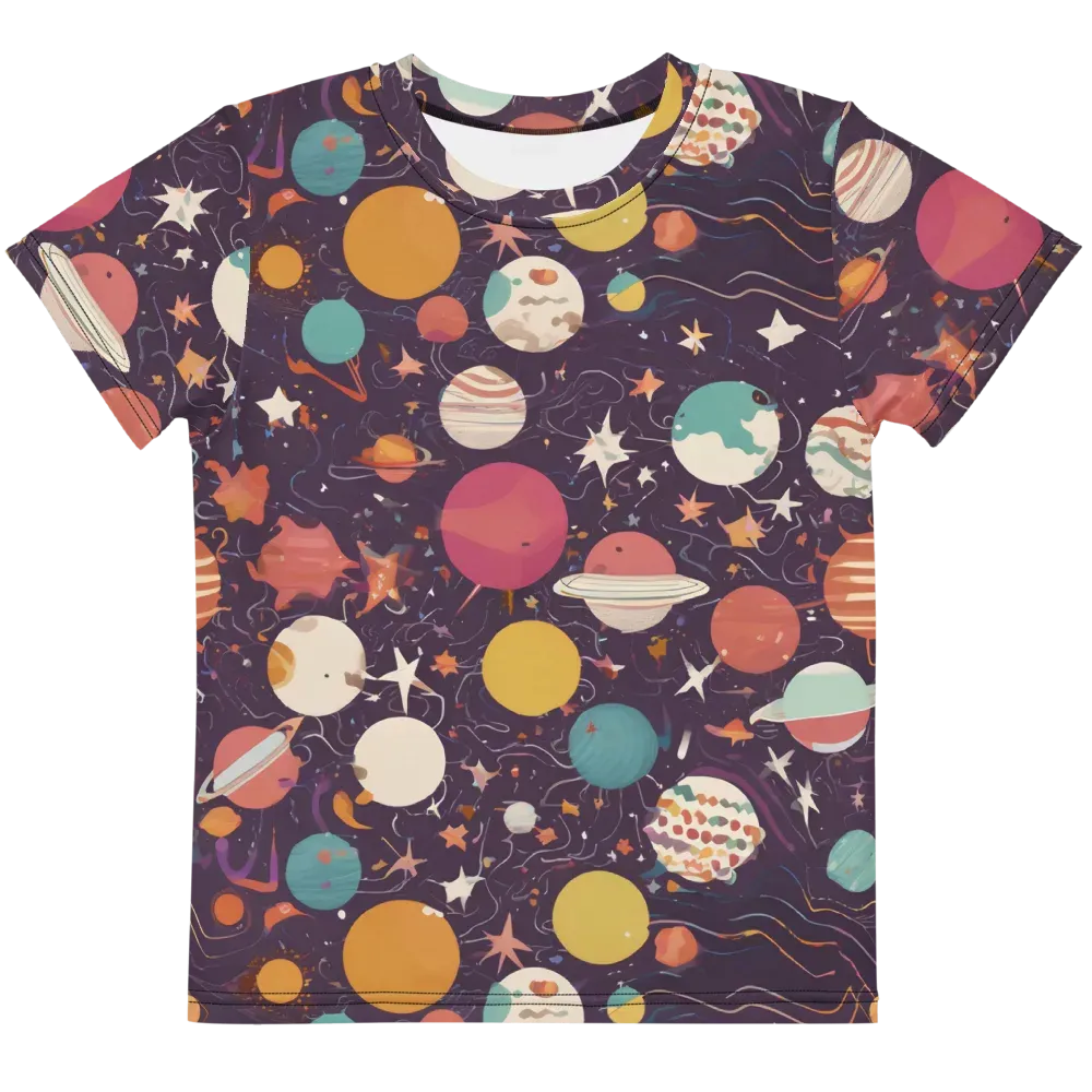 Saturn After Dark on Kids Crew Neck T-Shirt — Front