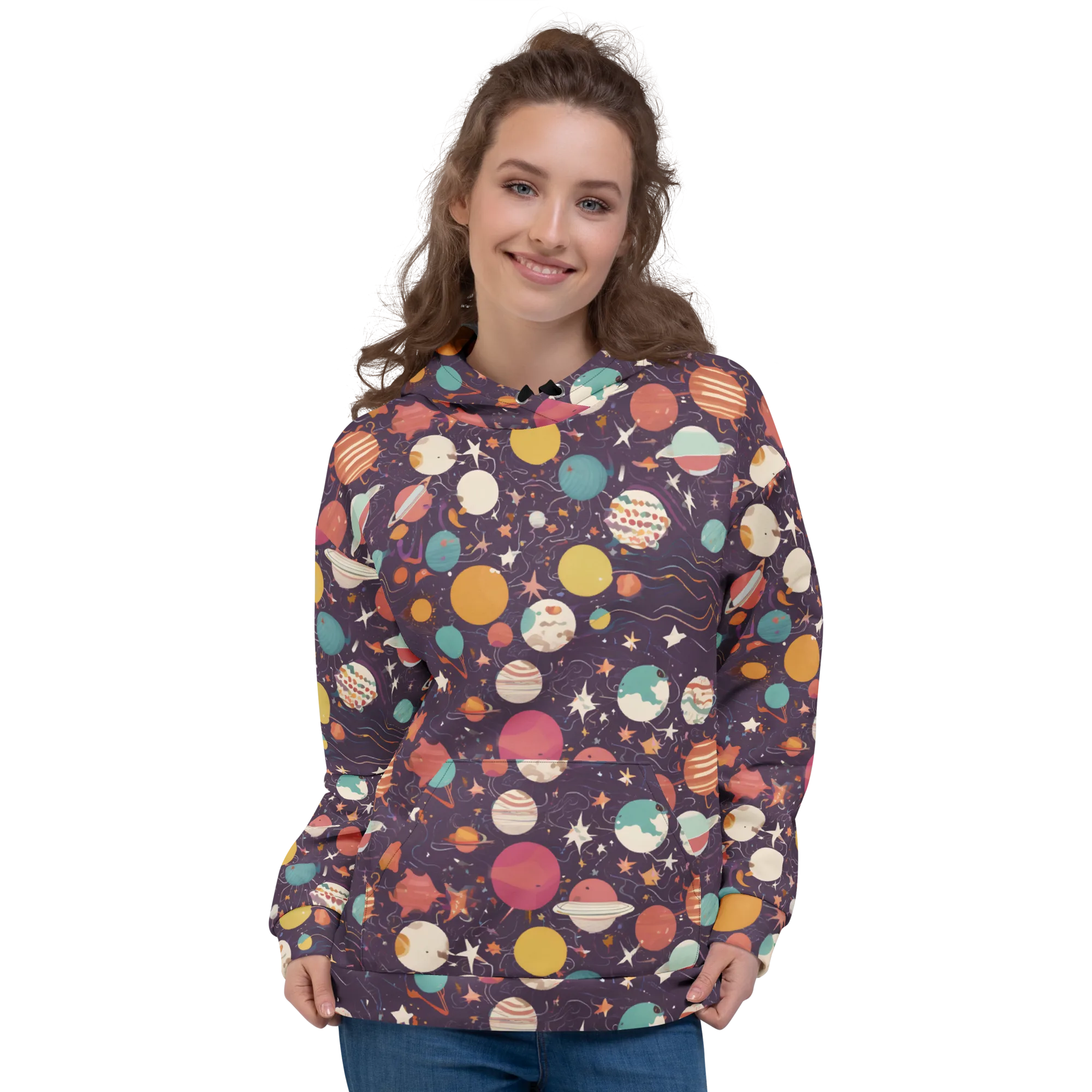 Saturn After Dark on Hoodie — Front