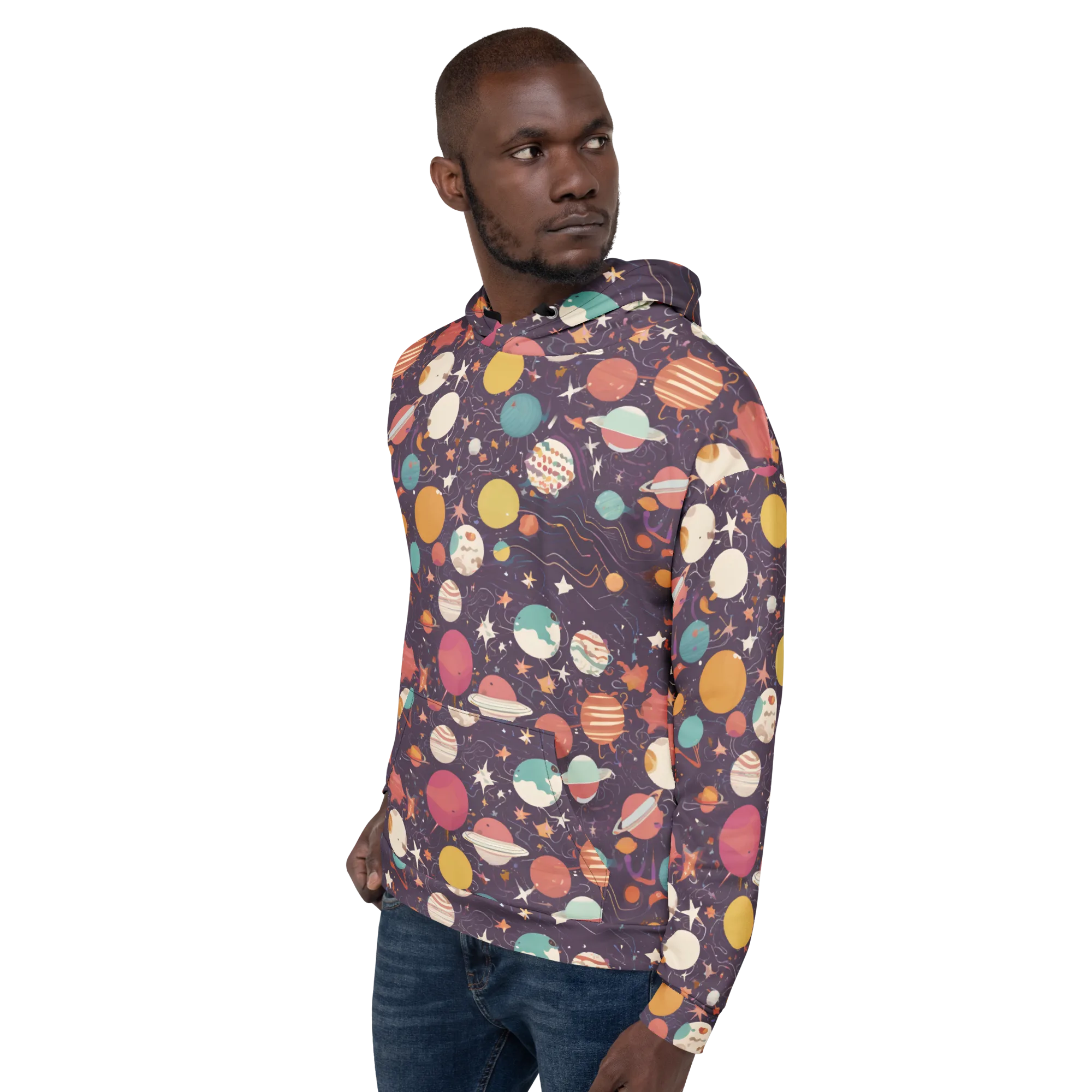 Saturn After Dark on Hoodie — Left