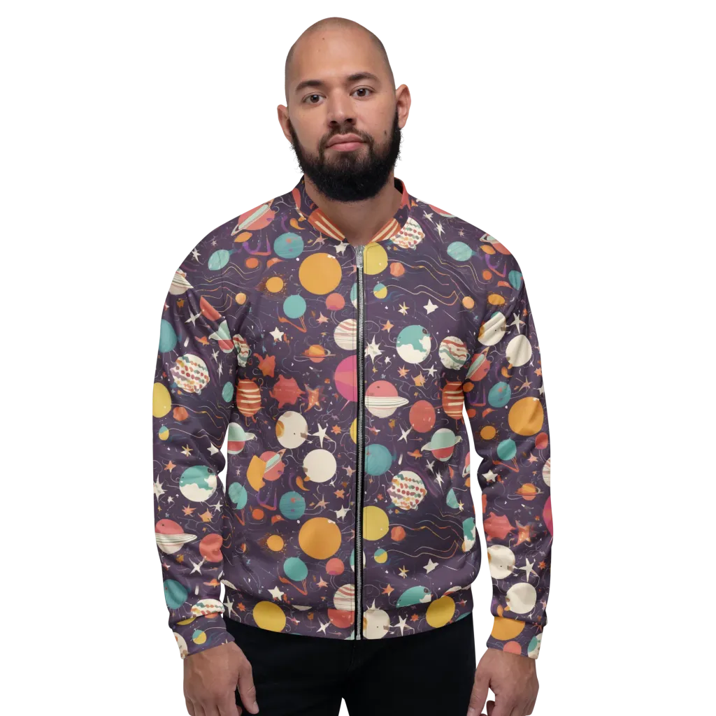 Saturn After Dark on Bomber Jacket — Front