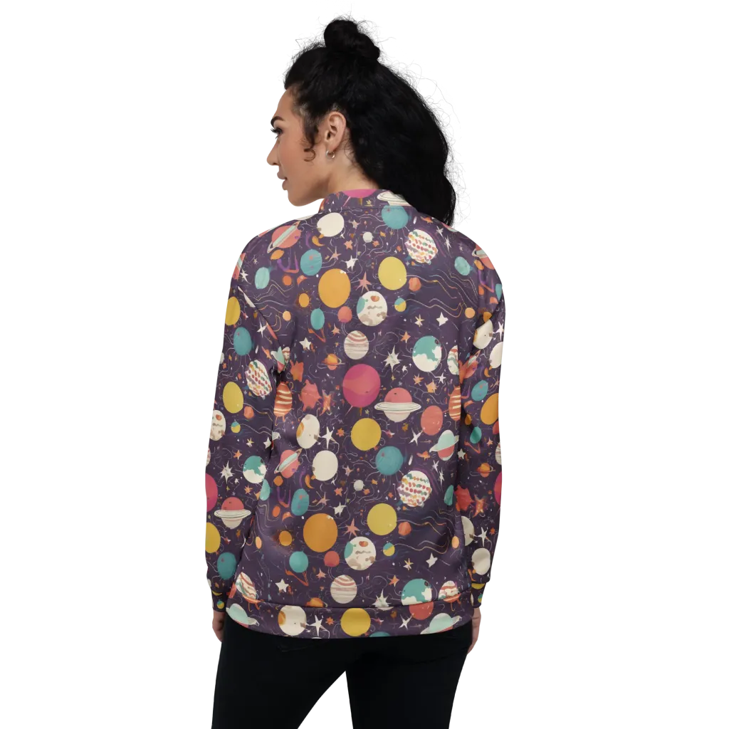 Saturn After Dark on Bomber Jacket — Back