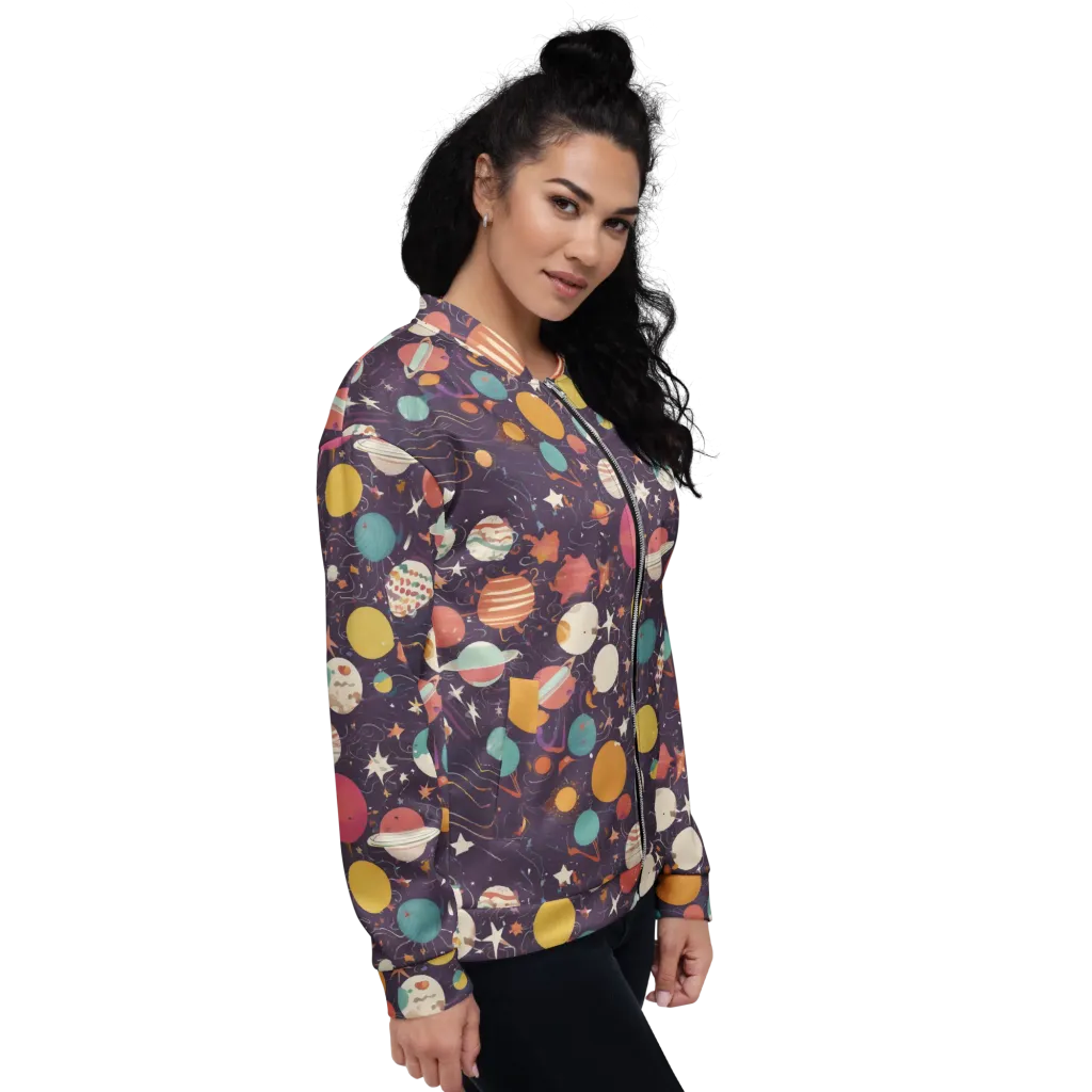Saturn After Dark on Bomber Jacket — Right