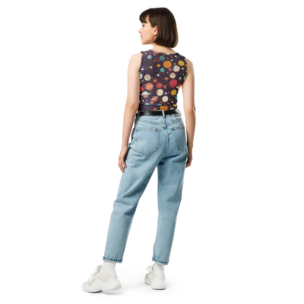 Saturn After Dark on Crop Top — Back