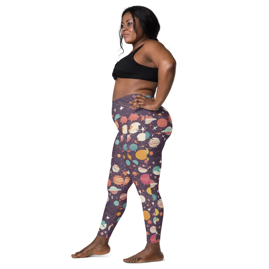 Saturn After Dark on Leggings with Pockets — Left