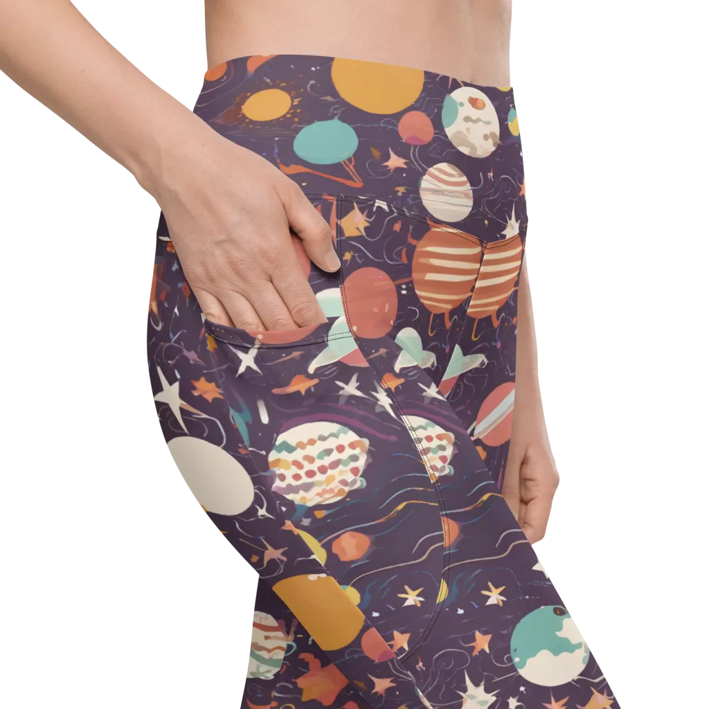 Saturn After Dark on Leggings with Pockets — Product details