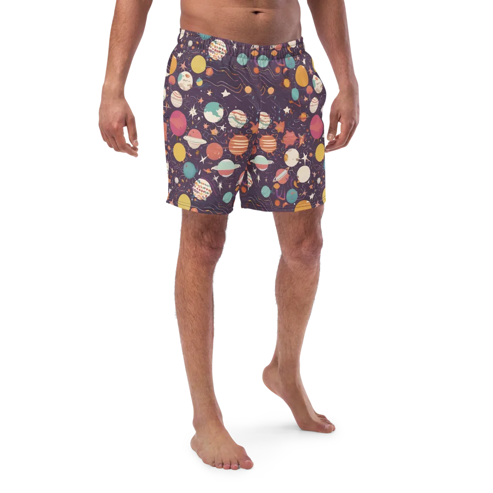 Saturn After Dark on Swim Trunks — Front