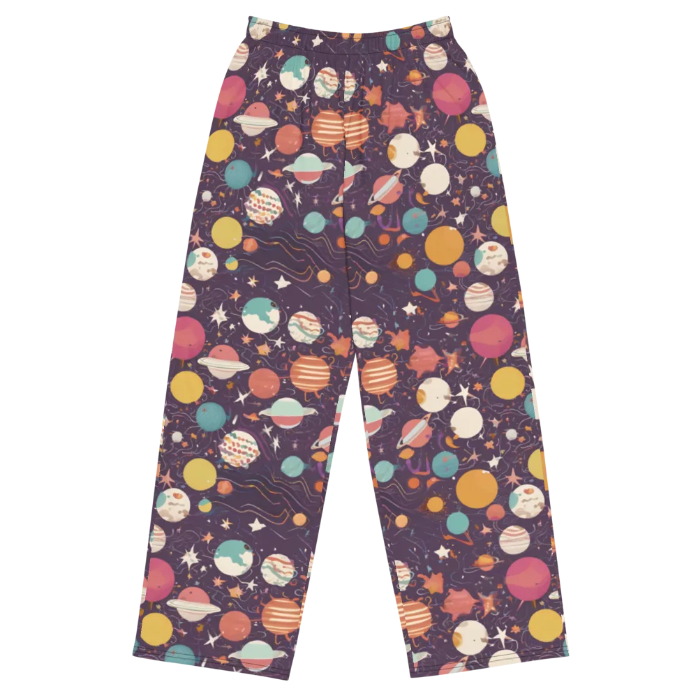 Saturn After Dark on Wide-Leg Pants — Front