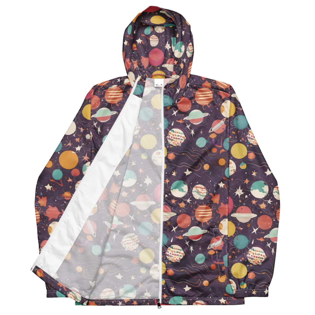 Saturn After Dark on Men's Windbreaker — Front