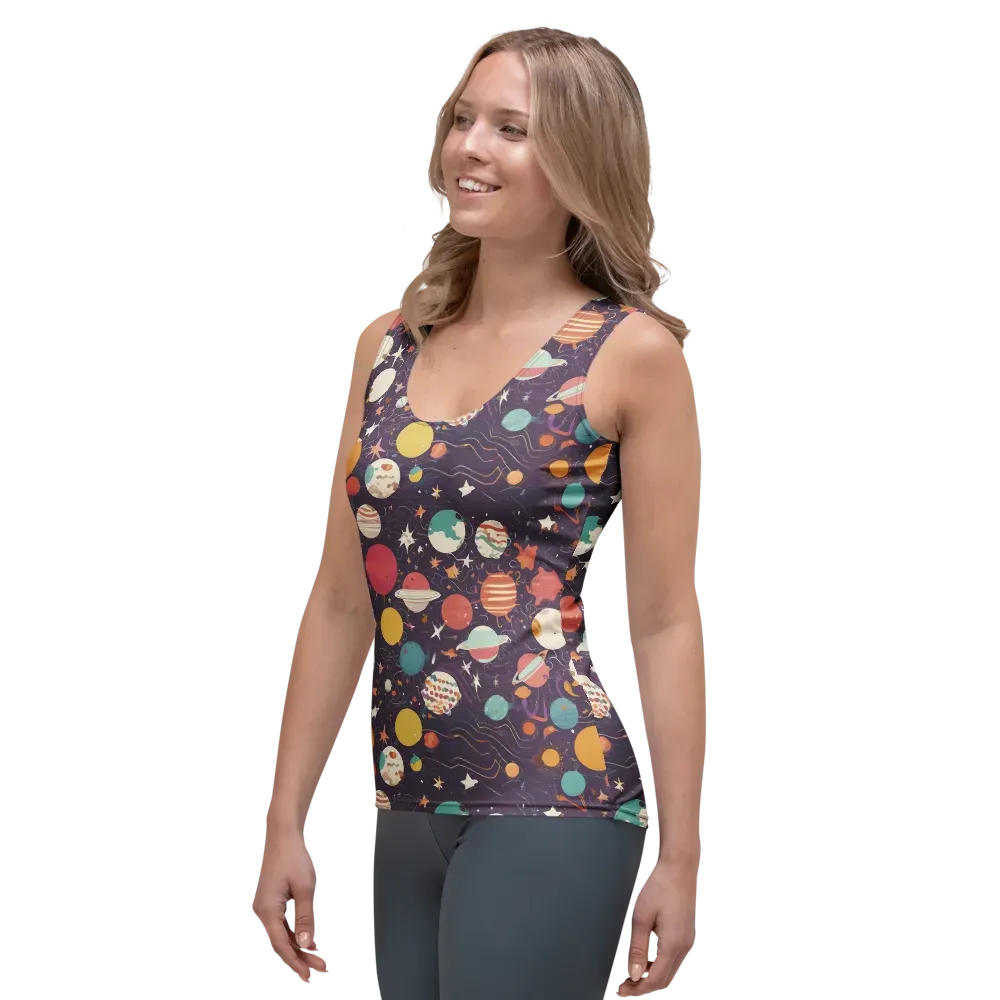 Saturn After Dark on Women's Tank Top — Left Front