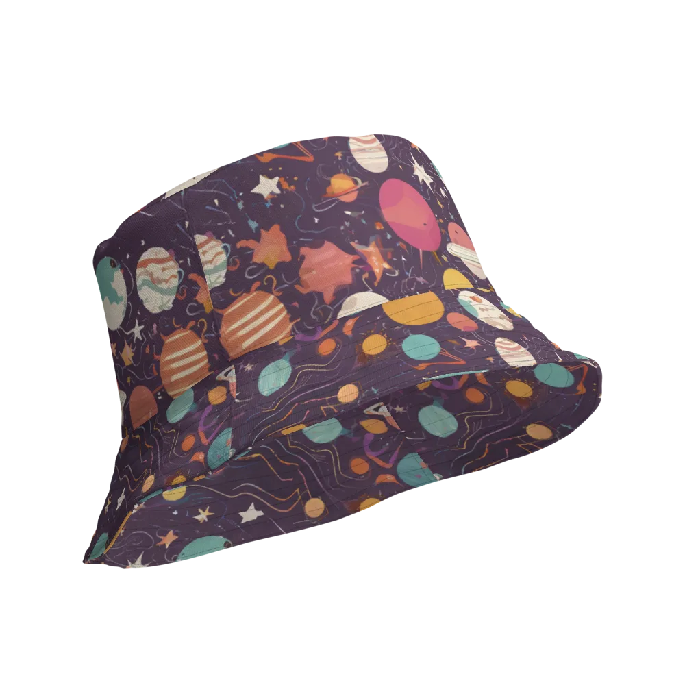 Saturn After Dark on Reversible Bucket Hat — Product details Outside