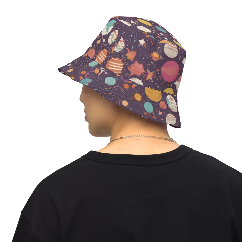 Saturn After Dark on Reversible Bucket Hat — Back Inside
