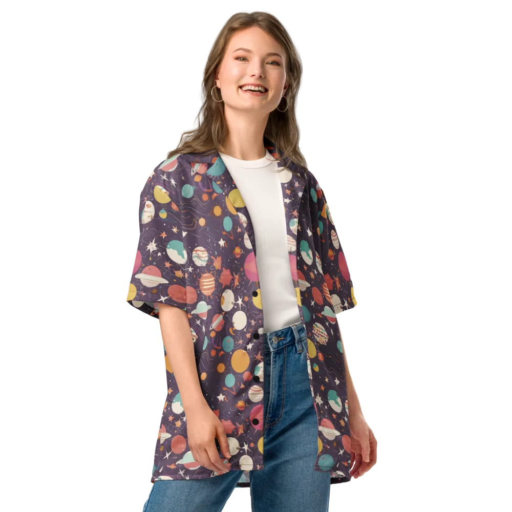 Saturn After Dark on Button Shirt — Front