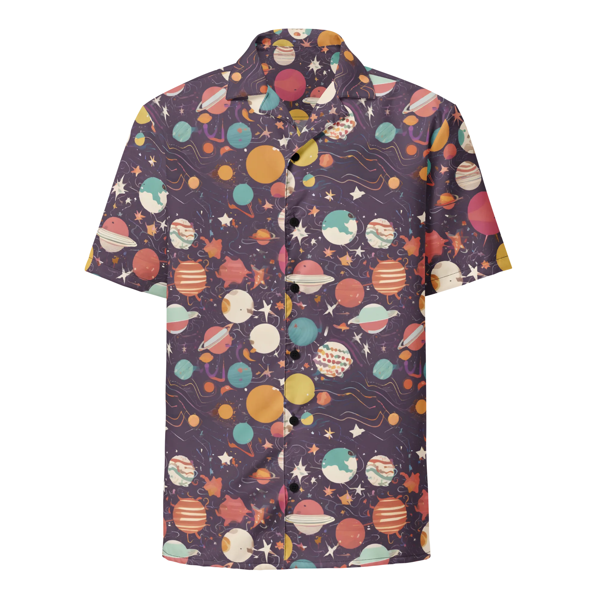 Saturn After Dark on Button Shirt — Front