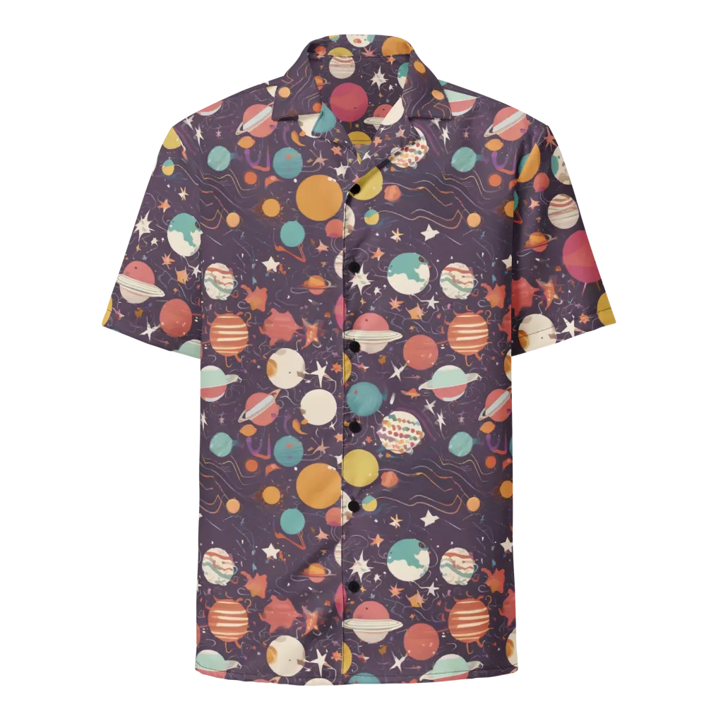 Saturn After Dark on Button Shirt — Front