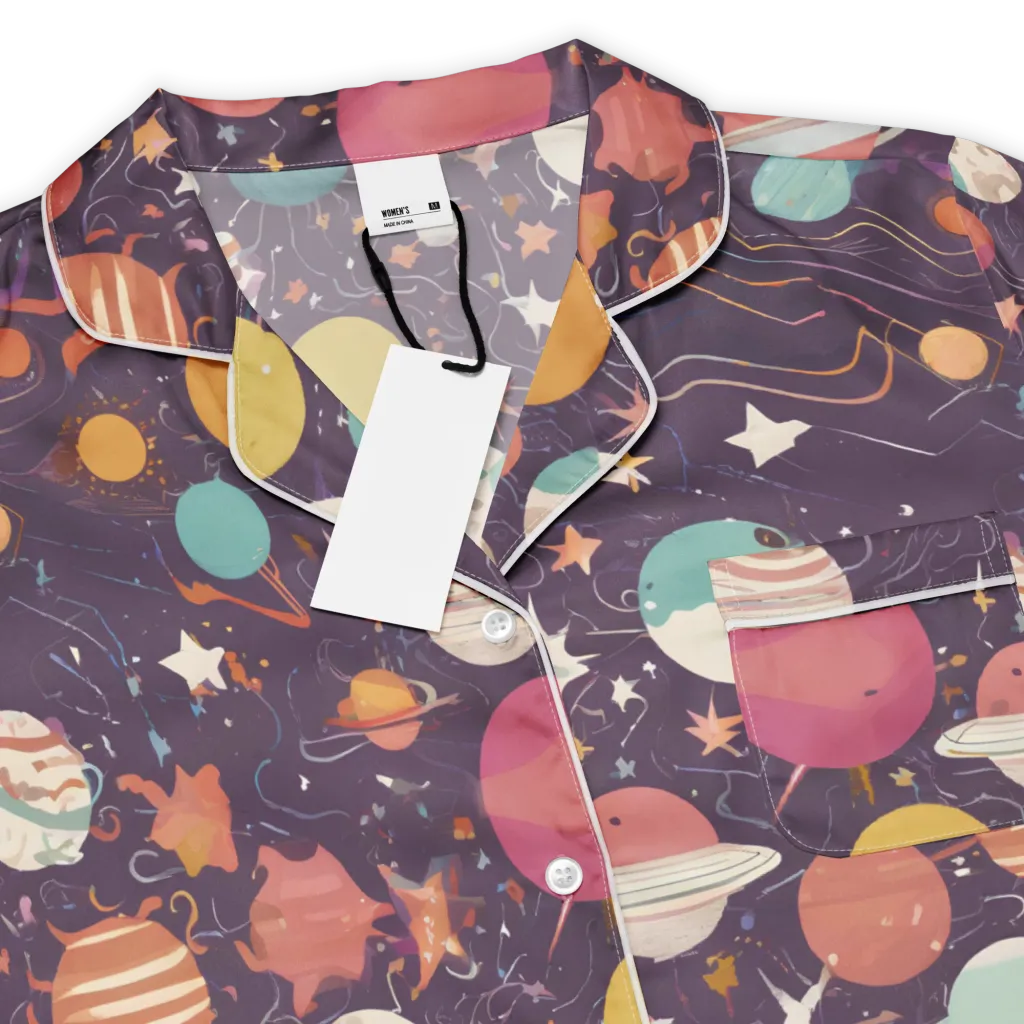 Saturn After Dark on Women's Short Sleeve Pajama Top — Product details