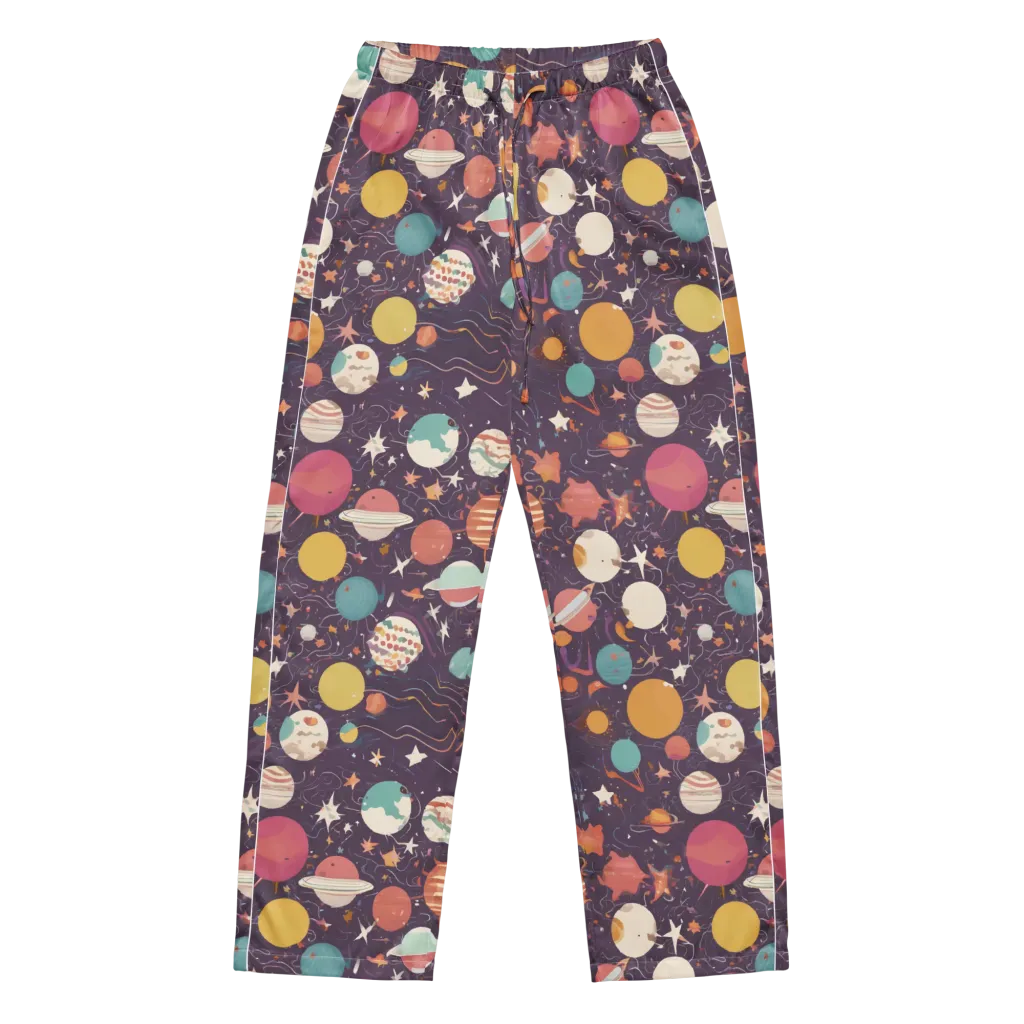 Saturn After Dark on Women's Pajama Pants — Front