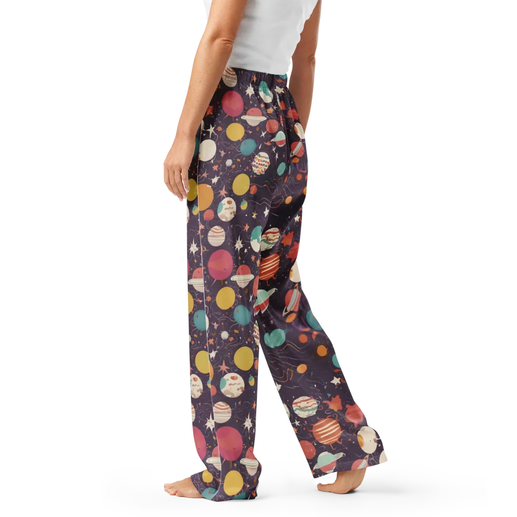 Saturn After Dark on Women's Pajama Pants — Left