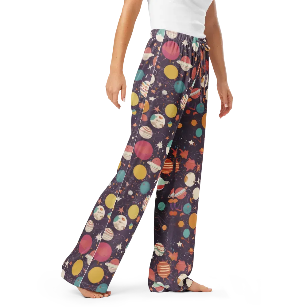 Saturn After Dark on Women's Pajama Pants — Right Front