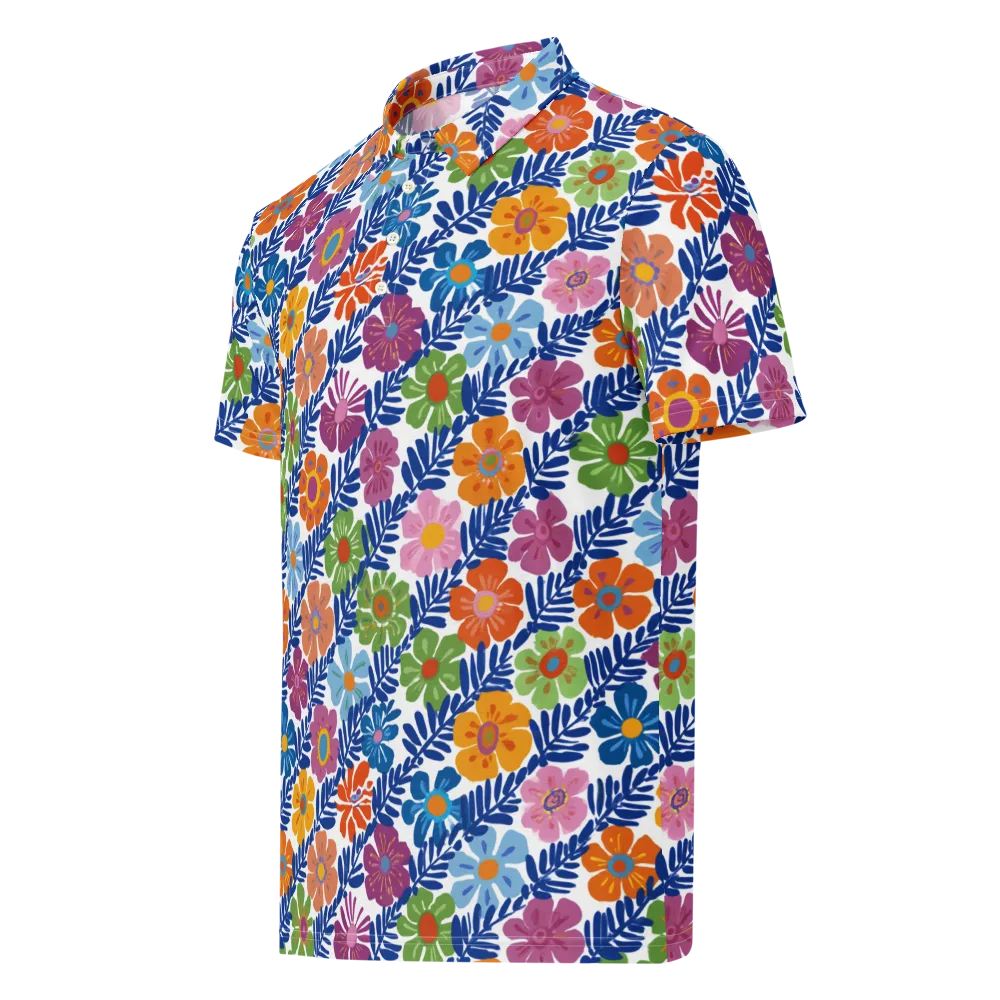 Botanical Cadence on Men's Slim Fit Polo Shirt — Left Front