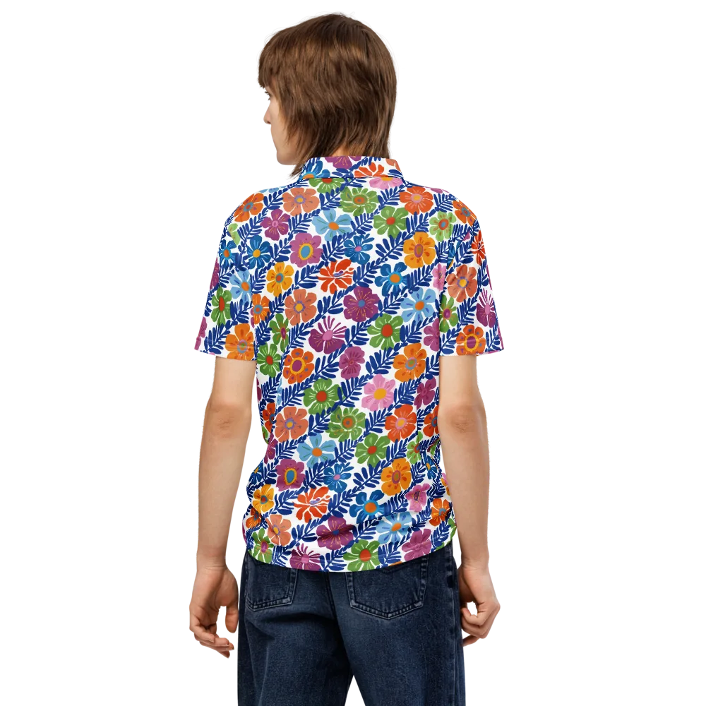 Botanical Cadence on Men's Slim Fit Polo Shirt — Back
