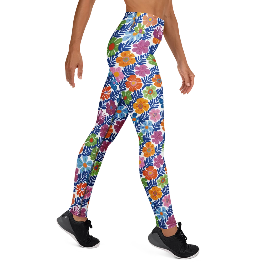 Botanical Cadence on Yoga Leggings — Right