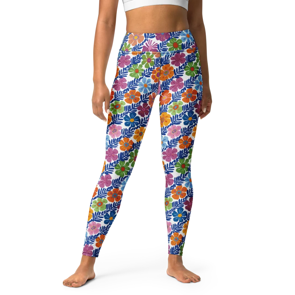 Botanical Cadence on Yoga Leggings — Front
