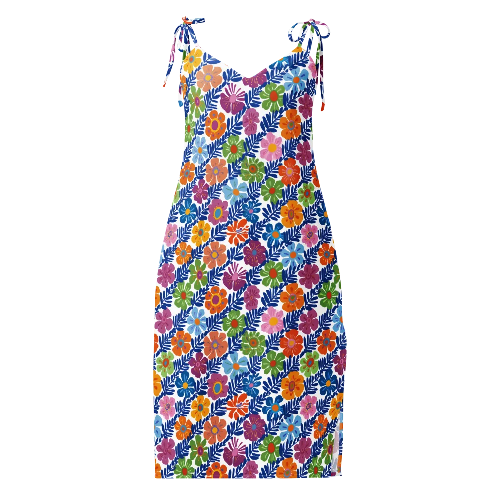 Botanical Cadence on Slip Dress — Front