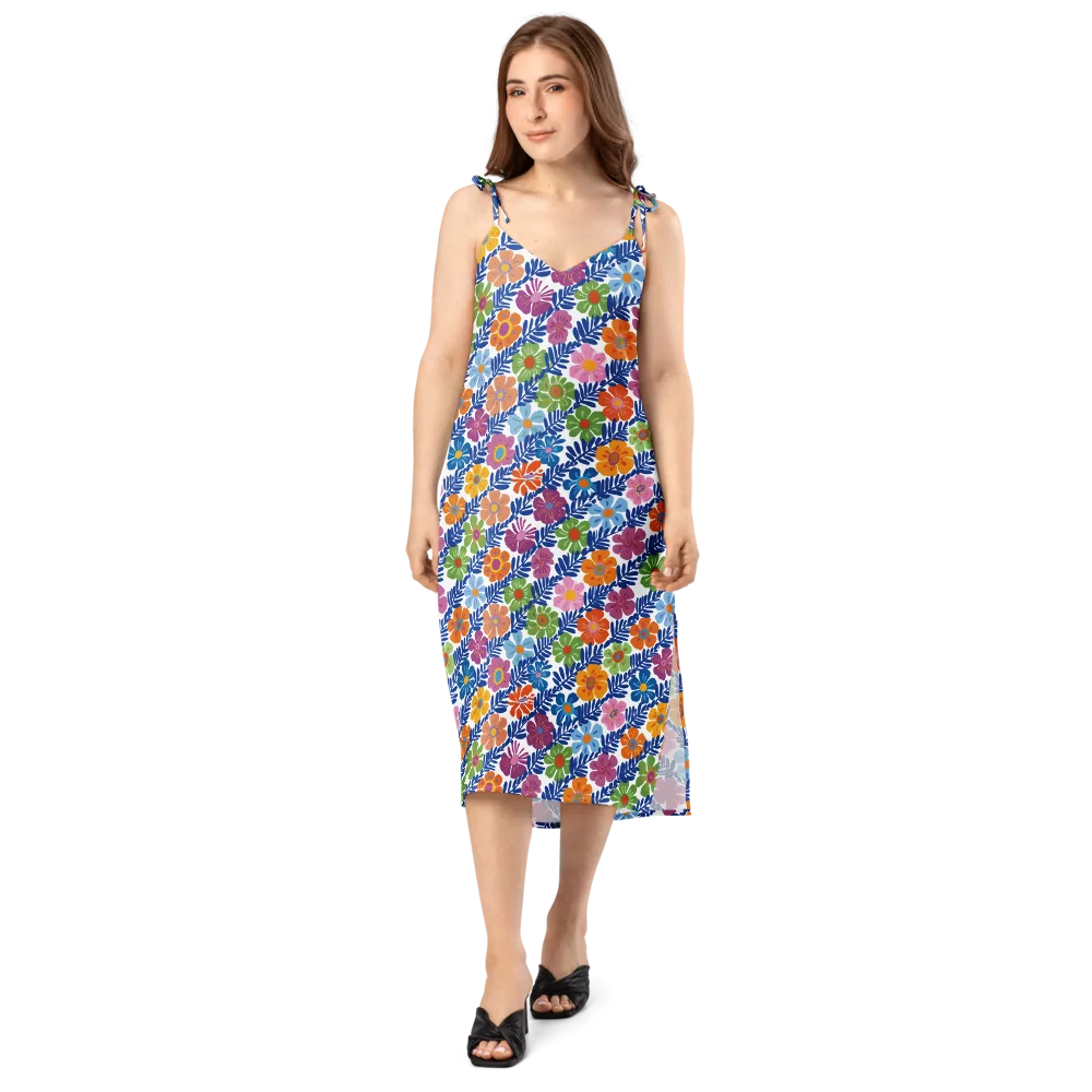 Botanical Cadence on Slip Dress — Front